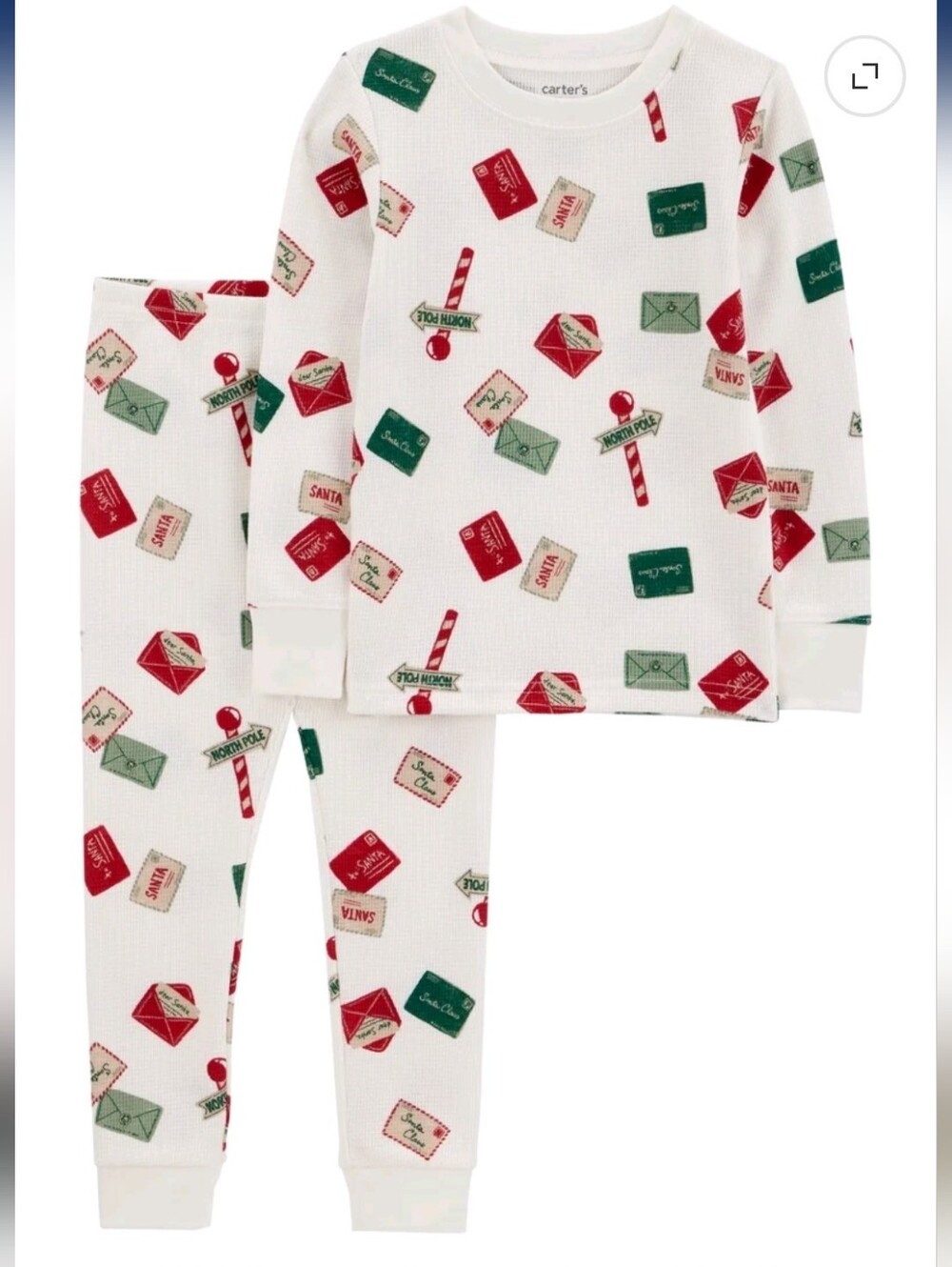 Carter's White Holiday Mailbox Christmas Pajama Set Size 3T